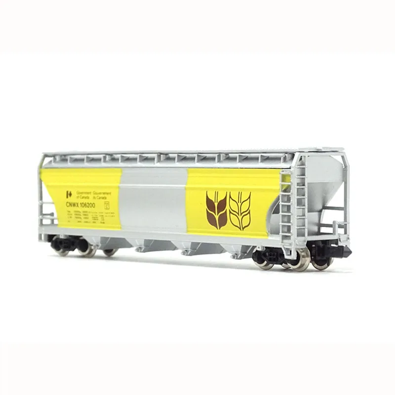 オリジナル N スケール 1/160 黄色小麦穀物トランスポーター鉄道車両モデル大人のクラシックコレクション砂テーブル静的ディスプレイ