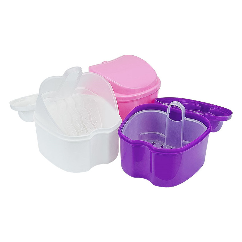 Kunstgebit Baddoos Schoonmaken Valse Tanden Opbergdoos Met Hangende Netto Container Kunsttand Case Orthodontische Retainer Case Nieuw