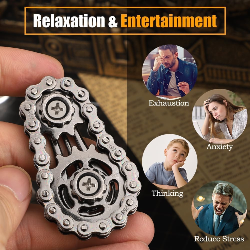 Fidget spinners brinquedos para adultos metal bicicleta corrente dor stim brinquedo para adolescentes tdah legal gadgets mesa escritórios presente