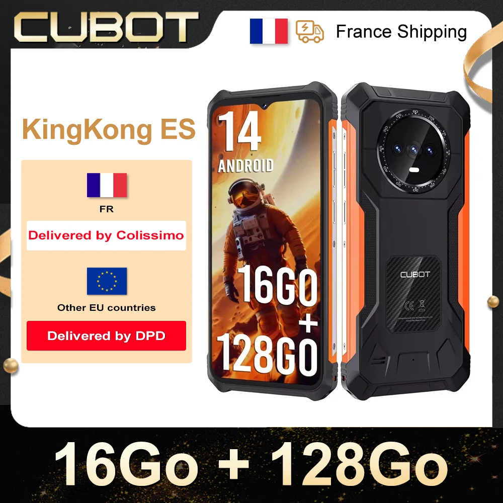 Cubot KingKong ES, smartphone robusto ultrasottile, Octa-Core, 16 GB di RAM (6 GB + 10 GB),