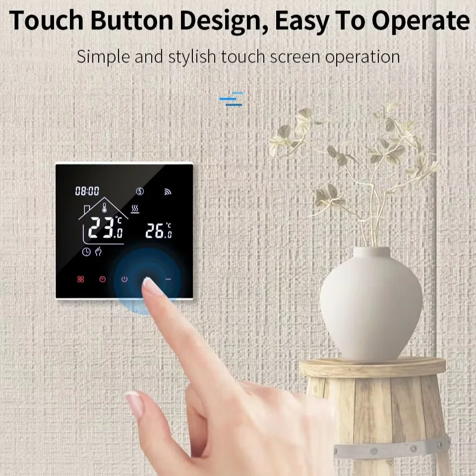 Tuya M4 Wifi สมาร์ทเครื่องทําความร้อนจอแสดงผล LCD ควบคุมเสียงไฟฟ้า,อุณหภูมิพื้นน้ํา Controller สําหรับ Alexa และ Alice