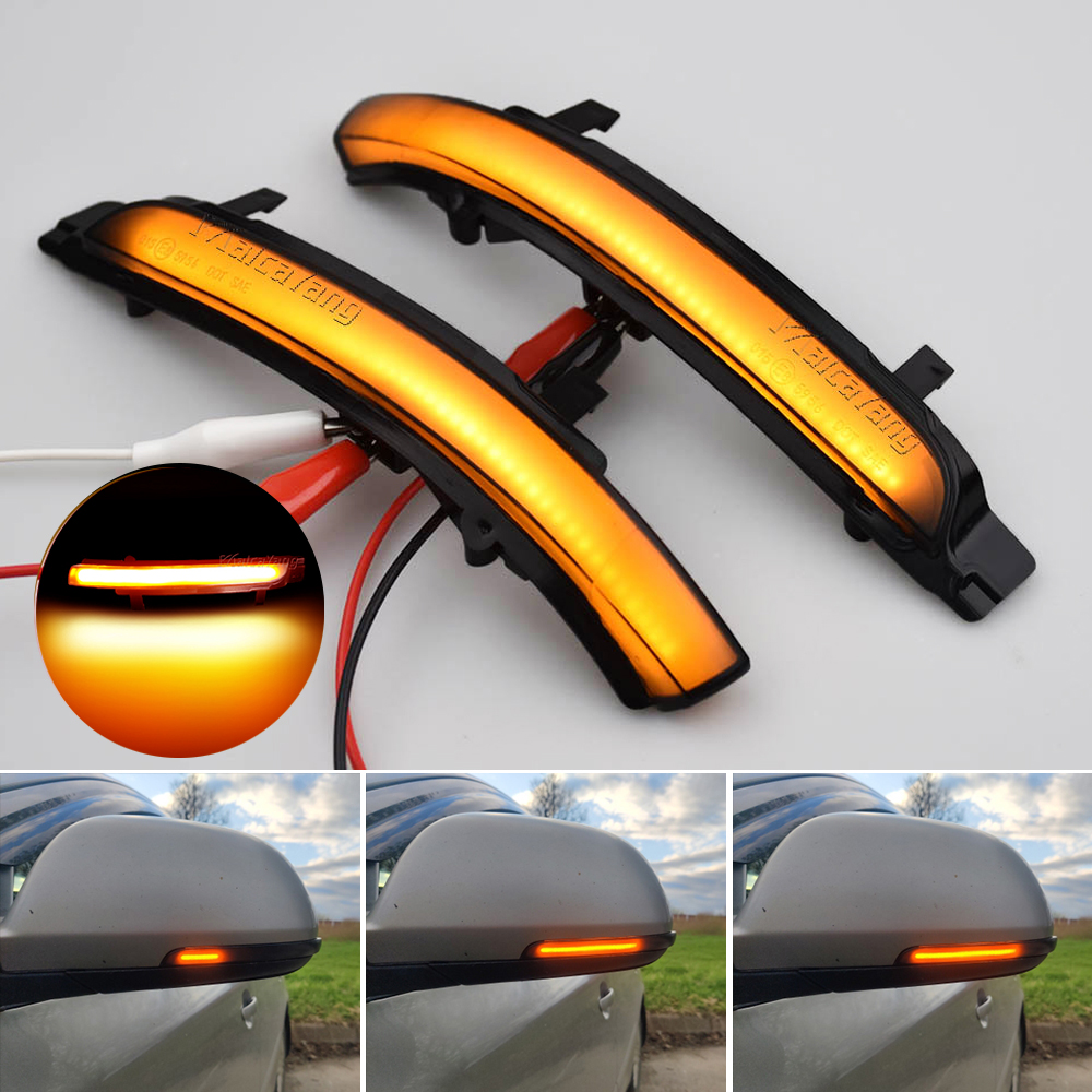 2 шт. для Skoda Octavia 2009-2013 SUPERB 2008-2014 динамический светодиодный указатель поворота, мигалка, зеркало, мигалка