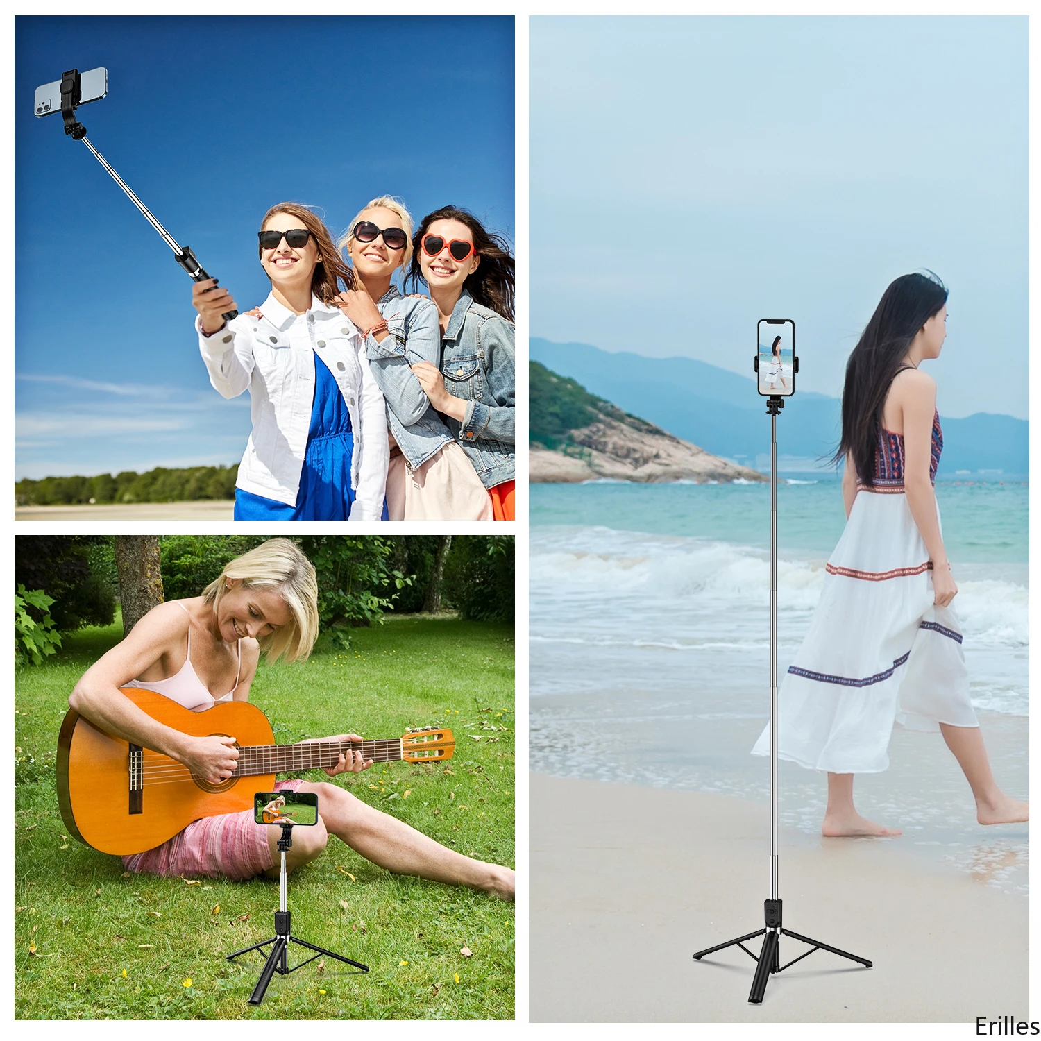 Dài 1.67M Mở Rộng Không Dây Bluetooth Selfie Stick Sống Broacast Đế Đứng Chân Máy Có Thể Gập Lại Với Lấp Đầy Ánh Sáng Cho Điện Thoại Thông Minh