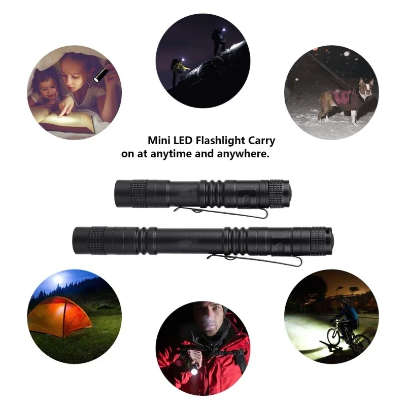 1-10PCS Mini Portable LED Flashlight Pocket Bright High Lumens Handheld Torch Pen Light led Torch for Camping Outdoor Emergency