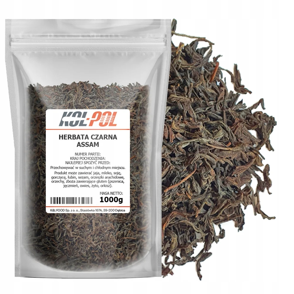 HERBATA CZARNA ASSAM 1kg Liściasta aromatyczna mocny smak Indie Kol-Pol