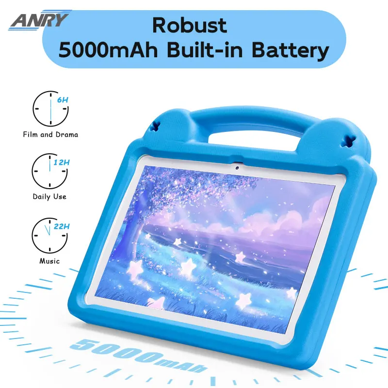 Детский планшет ANRY 2025, Android 15 10,1 дюйма, A523, 2,0 ГГц, 8 ГБ (4 + 4 расширения), ОЗУ, 64 ГБ ПЗУ, восьмиядерный процессор, 5000 мАч, планшеты, детские подарки