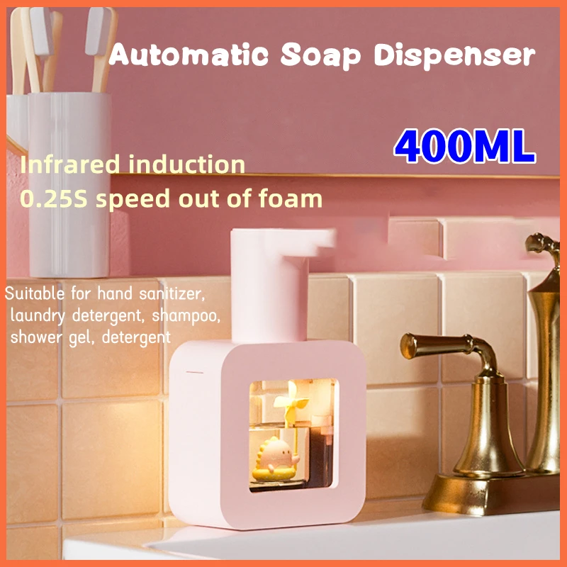 Neuer automatischer Seifenspender, niedliches Haustier, kontaktloses Händedesinfektionsmittel, USB-Aufladung, 400 ml, Flüssigkeitsspender, Waschhandtizer, persönlich