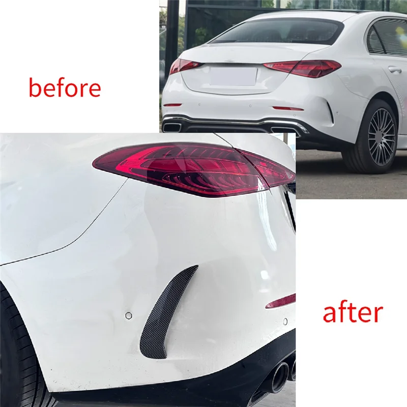 M93K-Spoiler Bumper Belakang Serat Karbon Penutup Trim Ventilasi Udara Untuk C-Class W206 C260 2022+ Aksesoris Suku Cadang Mobil