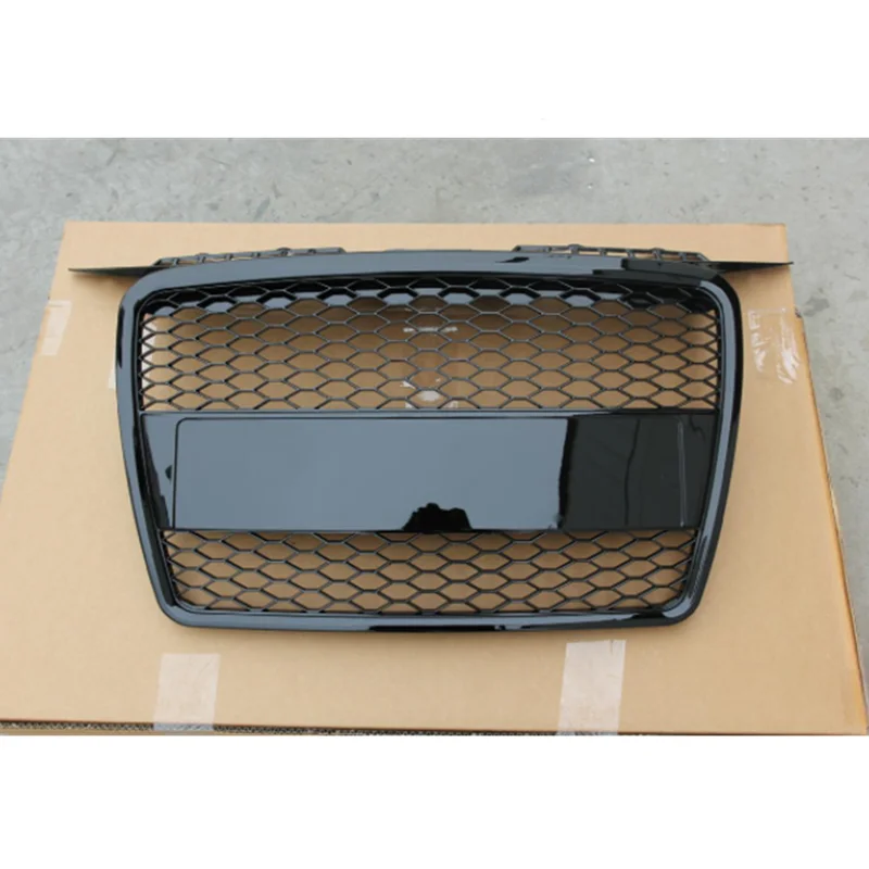 Kisi depan hitam berkualitas tinggi untuk Audi A3 2005-2007 Gril balap model sarang lebah Upgrade