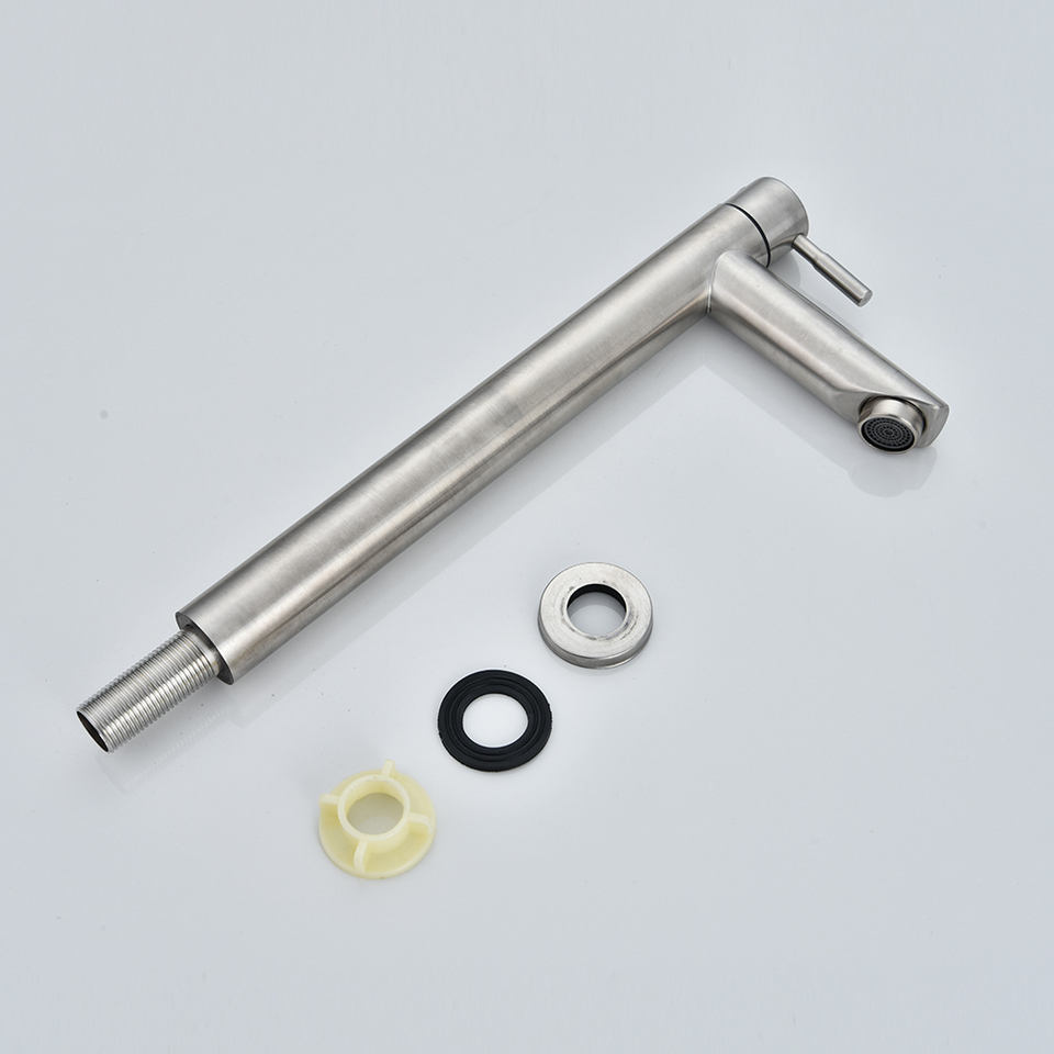 Stainless steel washbasin faucet. Single cold water, 1/2 inch public bathroom, sink, bathroom balcony