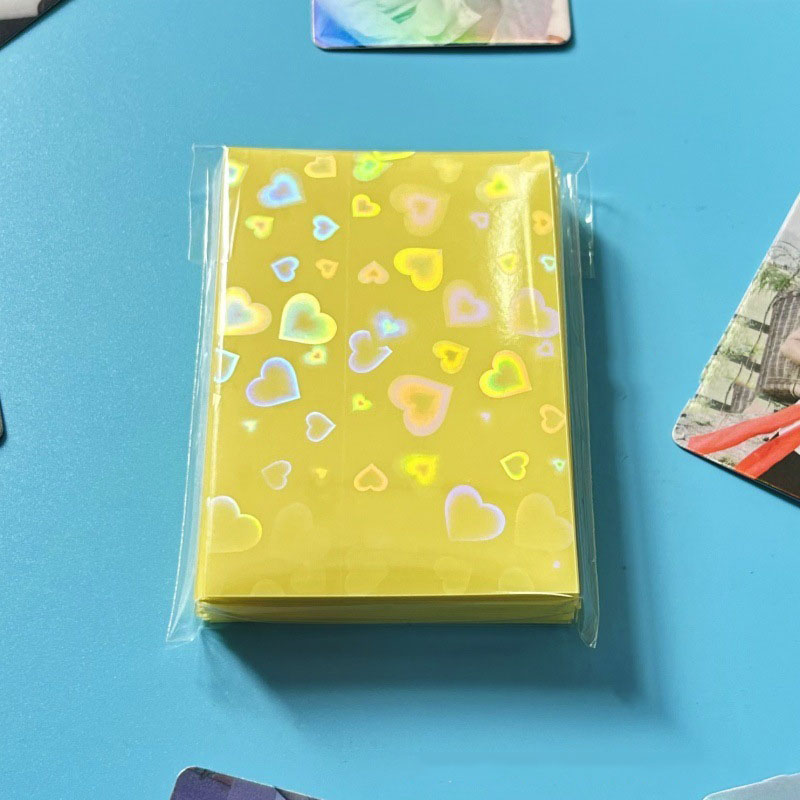 50 Uds fundas de corazón funda para tarjeta de fotos de Color soporte para sesión fotográfica fundas de palomitas de maíz Kpop embalaje de tarjetas fotográficas BQ01