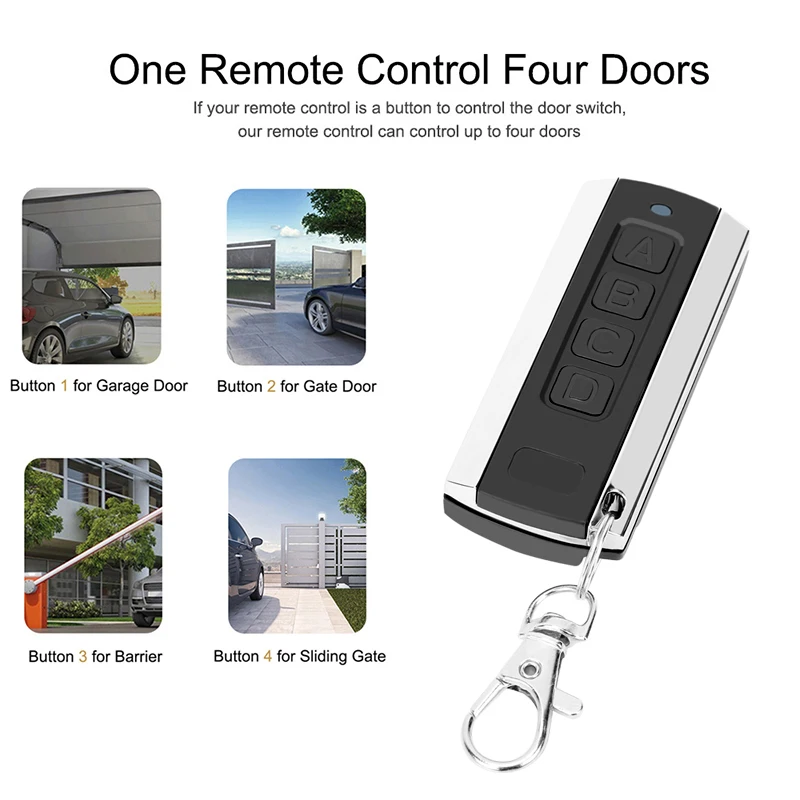 MultiFrequency Garage Door Remote Control AUTO SCAN 280-868MHz Electric Gate Opener Clone Gate Key Fob Command Hand Transmitter