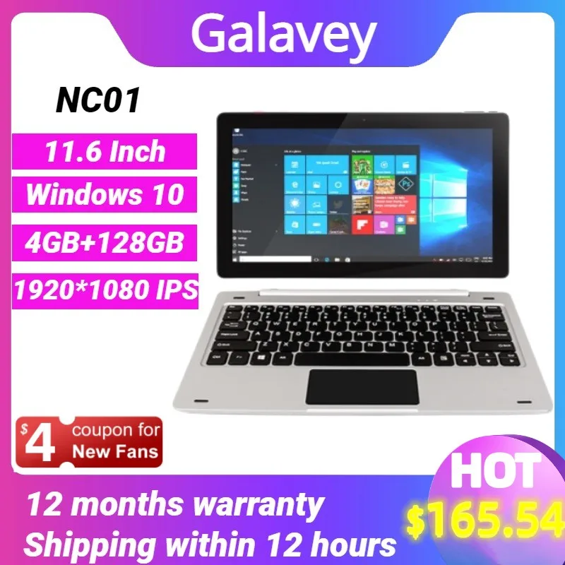 4GB RAM 128GB ROM 11,6 Zoll Tablet PC NC01 Windows 10 mit Pin Docking Tastatur Notebook Quad Core 1920*1080 ips HDMI-kompatibel
