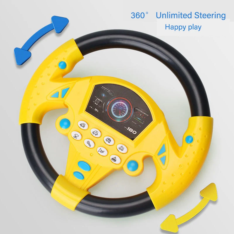 Interactive Children's Steering Wheel Toy with Light Realistic Driving Sounds for Early Learning Educational Toys for Toddlers