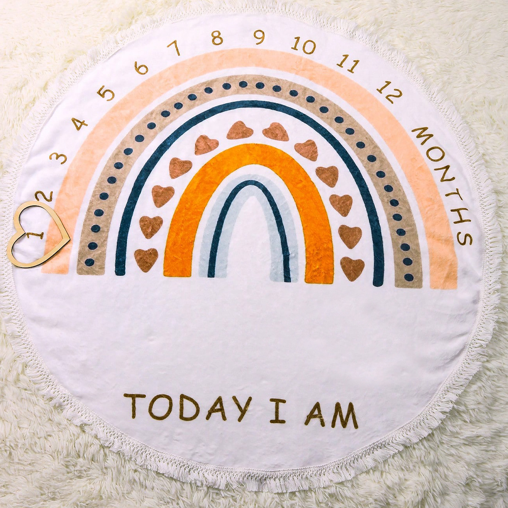 Ylsteed フランネル月間マイルストーンブランケット赤ちゃん 1 年目カレンダー月間成長チャートシャワーギフト新生児写真背景