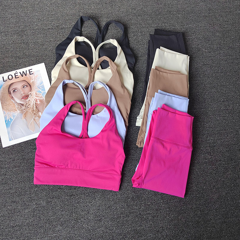 2 stks Vrouwen Naadloze Yoga Set Sport Pak Gymkleding Workout Kleding Gym Crop Top Hoge Taille Legging Fitness Bh Set Sportpakken