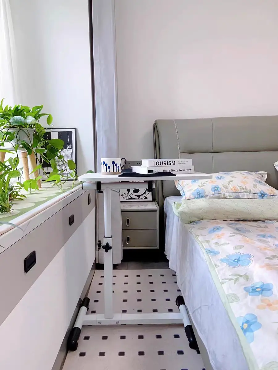 Escritorio ajustable para ordenador portátil con ruedas, mesa giratoria para ordenador de pie para sofá, mesita de noche, escritorio con soporte elevador para portátil, mesa auxiliar
