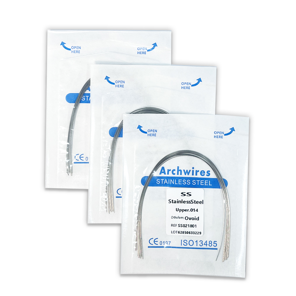 Piorpoy 10 pçs fio de aço inoxidável dental redondo/retangular fio ovóide do arco material odontológico dentista arco superior