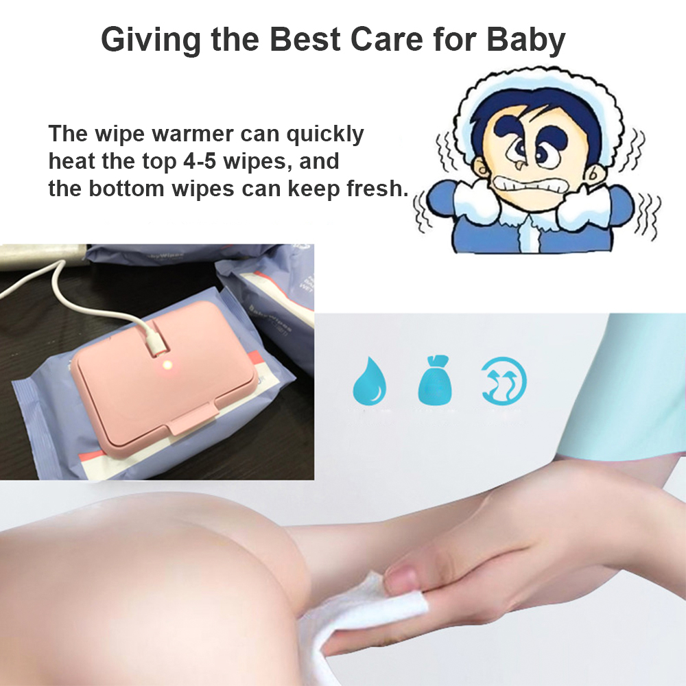 Portátil bebê Wet Wipes Warmer, Aquecedor, USB Powered, perfeito para viajar