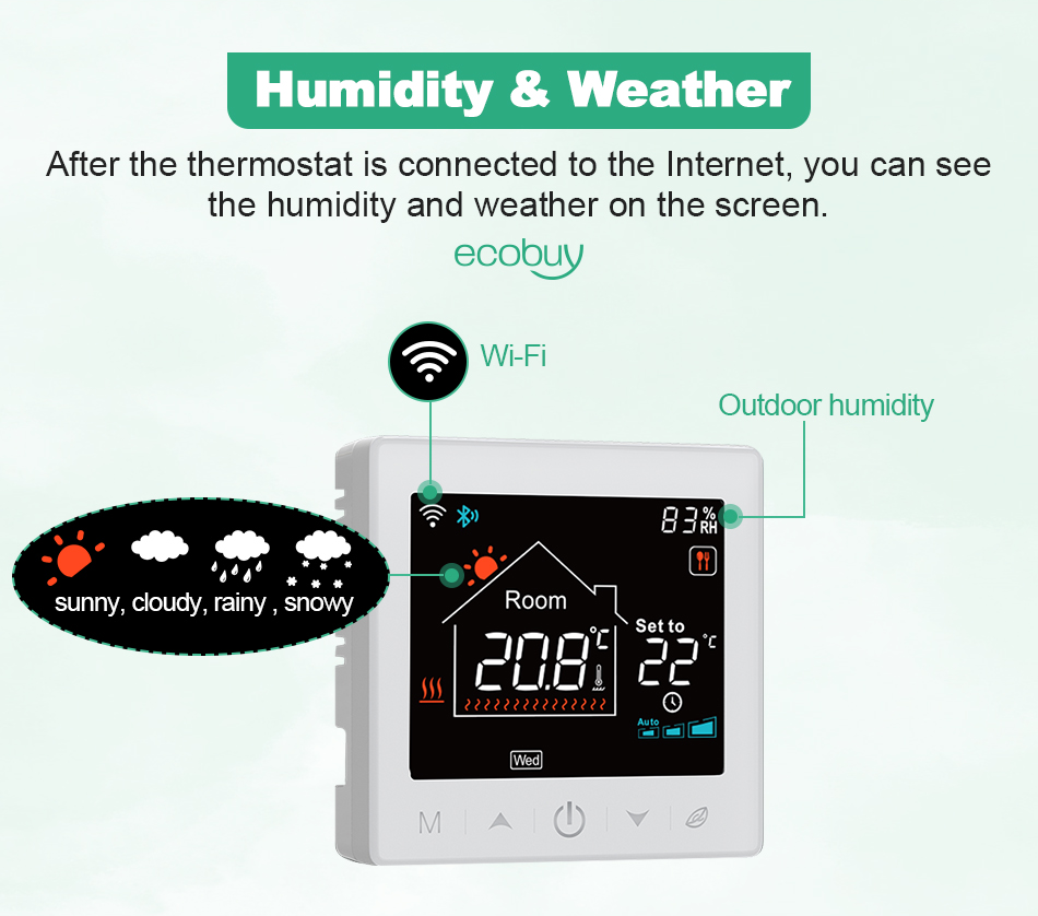 Tuya Smart Home Wifi Heizung Thermostat Drahtlose Batterie Kessel Wasser Heizung Digitale Temperatur Controller Alexa Google Hause