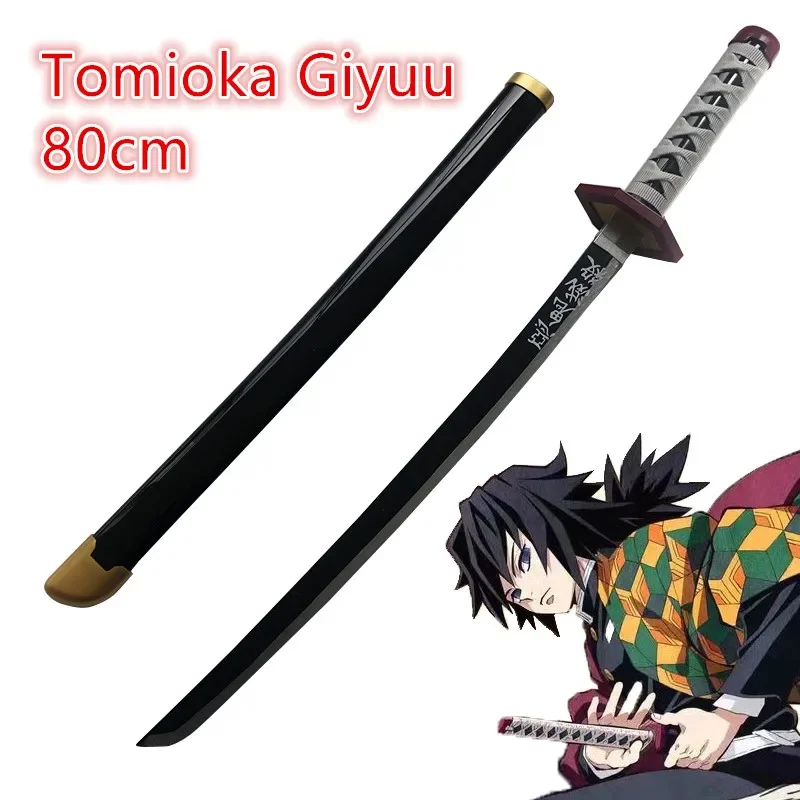 1:1 Kimetsu Không Yaiba Thanh Kiếm Vũ Khí Demon Slayer Rengoku Kyoujurou B Cosplay Thanh Kiếm Anime Ninja Dao Gỗ Đồ Chơi 80Cm