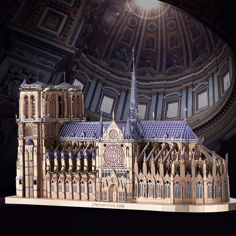 Piececool 3D Kim Loại Xếp Hình Nhà Thờ Đức Bà Paris Xây Dựng Mô Hình Bộ Dụng Cụ DIY Ghép Thanh Thiếu Niên Đồ Chơi Bộ Mô Hình Cho Trí Não teaser
