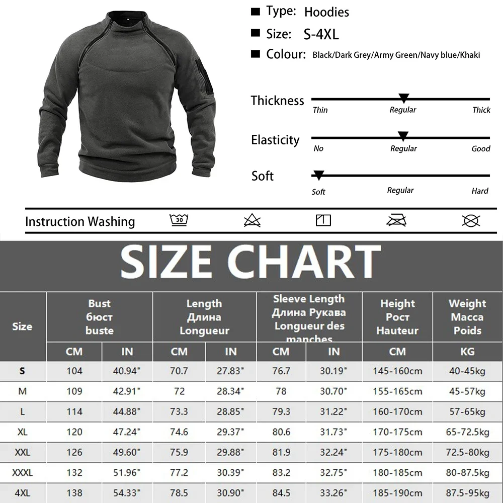 Sudaderas con capucha tácticas para hombre, jersey militar para exteriores, cremalleras de manga larga, forro polar a prueba de viento, térmico para senderismo, Camping, ejército