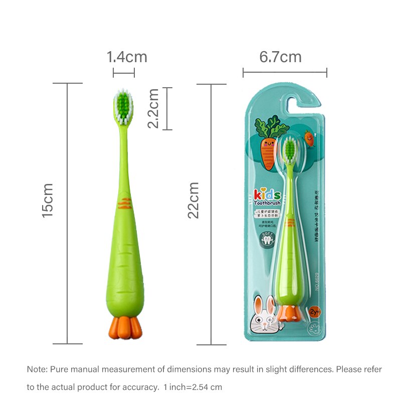แปรงสีฟันเด็ก4ชิ้นแปรงสีฟันลายแครอทการ์ตูนสำหรับเด็กทารกและเด็กวัยหัดเดินแปรงสีฟันสำหรับเด็ก2-12ปี