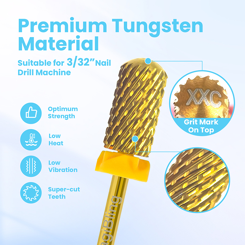 Dao Phay Vàng Hợp Kim Vonfram Móng Khoan Điện Nail Khoan Máy Làm Móng Tay Móng Chân Dũa Móng Tay Phụ Kiện