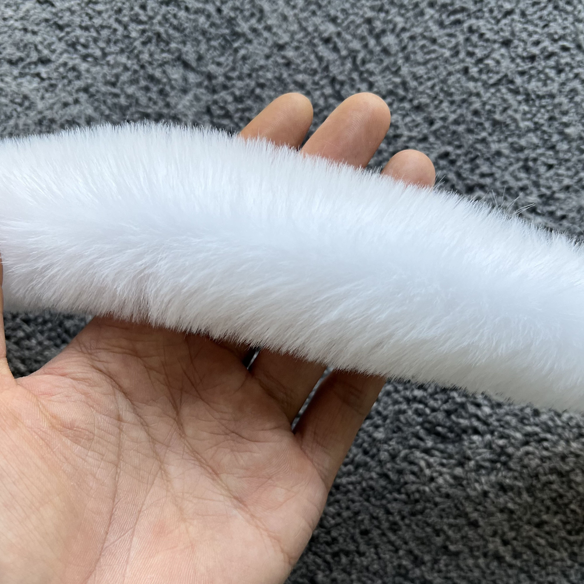 1M Kunstpelz weiße Spitze Kaninchenfell handgemachte Wolle Tops dekorative Grat DIY Material Zubehör Blinger