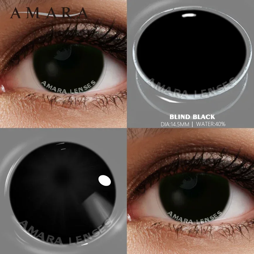 AMARA Cosplay Màu Kính Áp Tròng Mắt Anime Mắt Ống Kính 1 Trắng Đen Tròng Kính Áp Tròng Đựng Mỹ Phẩm Màu Sắc Ống Kính đôi Mắt