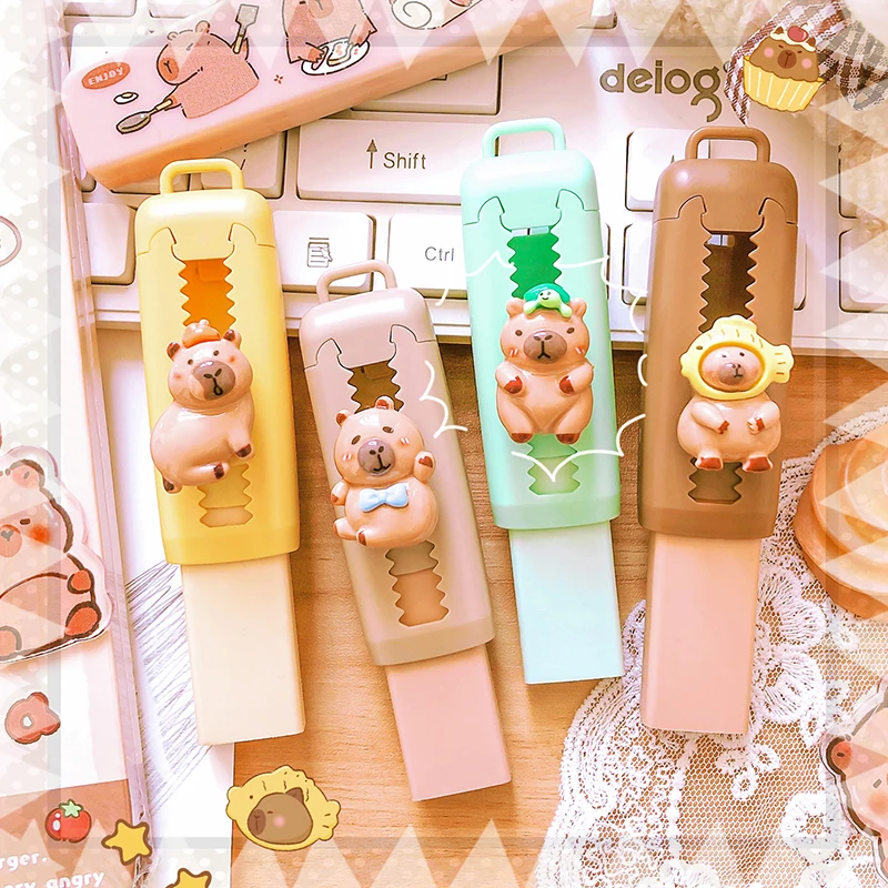 Kawaii เครื่องเขียนความงามเครื่องเขียนอุปกรณ์สํานักงานโรงเรียนของขวัญเด็กยางลบน่ารัก Capybara ยางลบตลกยาง