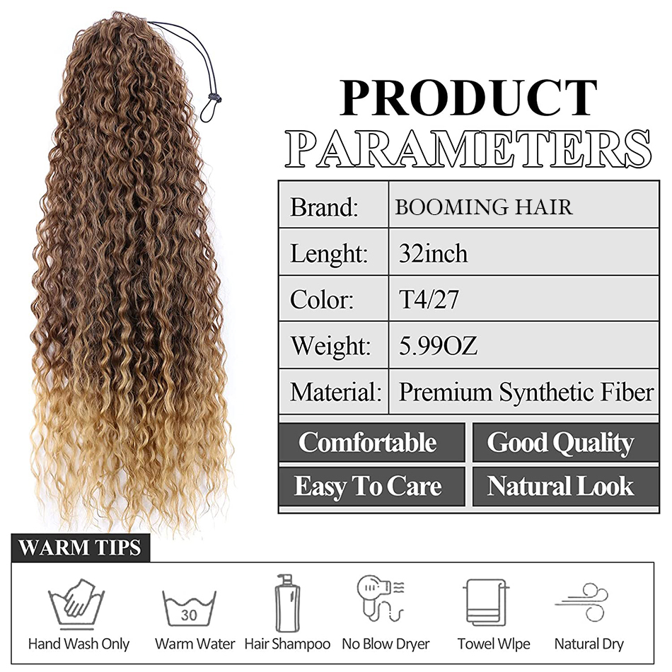 Dài Cong Dây Rút Đuôi Ngựa Tổng Hợp Phần Mở Rộng Kinky Bộ Tóc Giả 32Inch Pony Đuôi Giả Tóc Nhiệt Resistan Cho Phụ Nữ Tự Nhiên