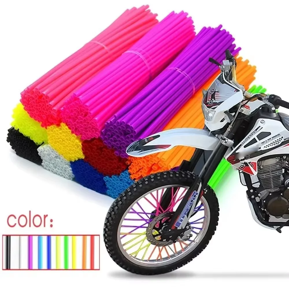 72 stuks motorfiets wiel spaakbeschermer wraps velgen huid trim covers pijp voor motorcross fiets coole accessoires