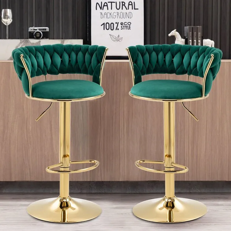 Richome Bar Chair Rotating Cashier Counter High Chair Modern And Simple Backrest Height-adjustable Chair