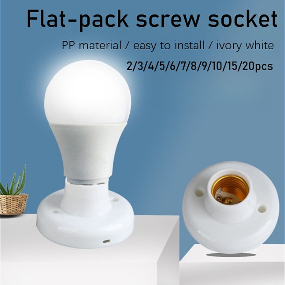 5/6/10 Uds E27 casquillo con tapa de rosca lámpara de techo de oro blanco soporte de Base de fijación bombilla portalámparas casquillo de lámpara para el hogar