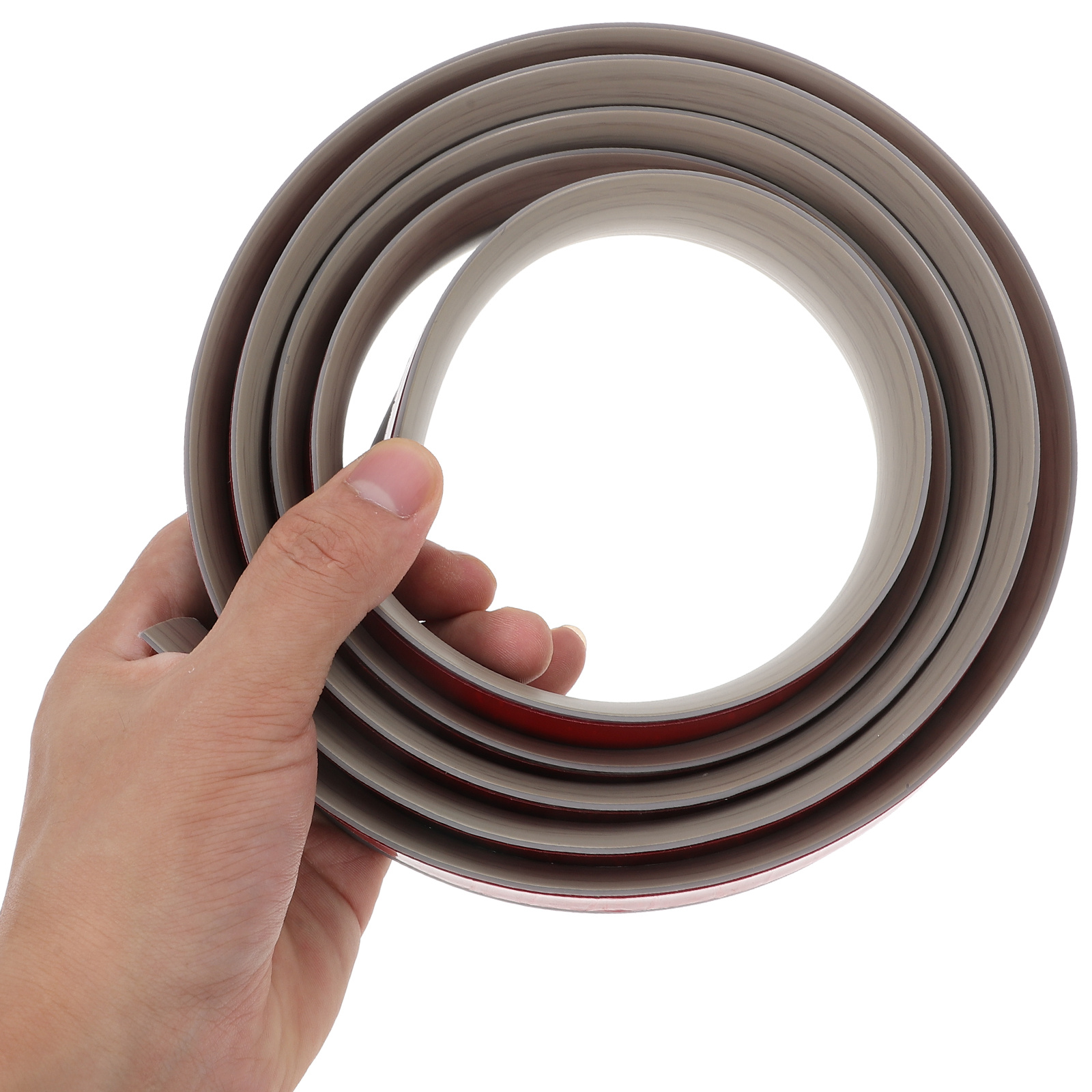 Tira de transición de suelo autoadhesiva de grano de madera roja de 2M tira reductora de umbral de puerta para embellecedor de borde de suelo de espacio de 4-6Mm de altura