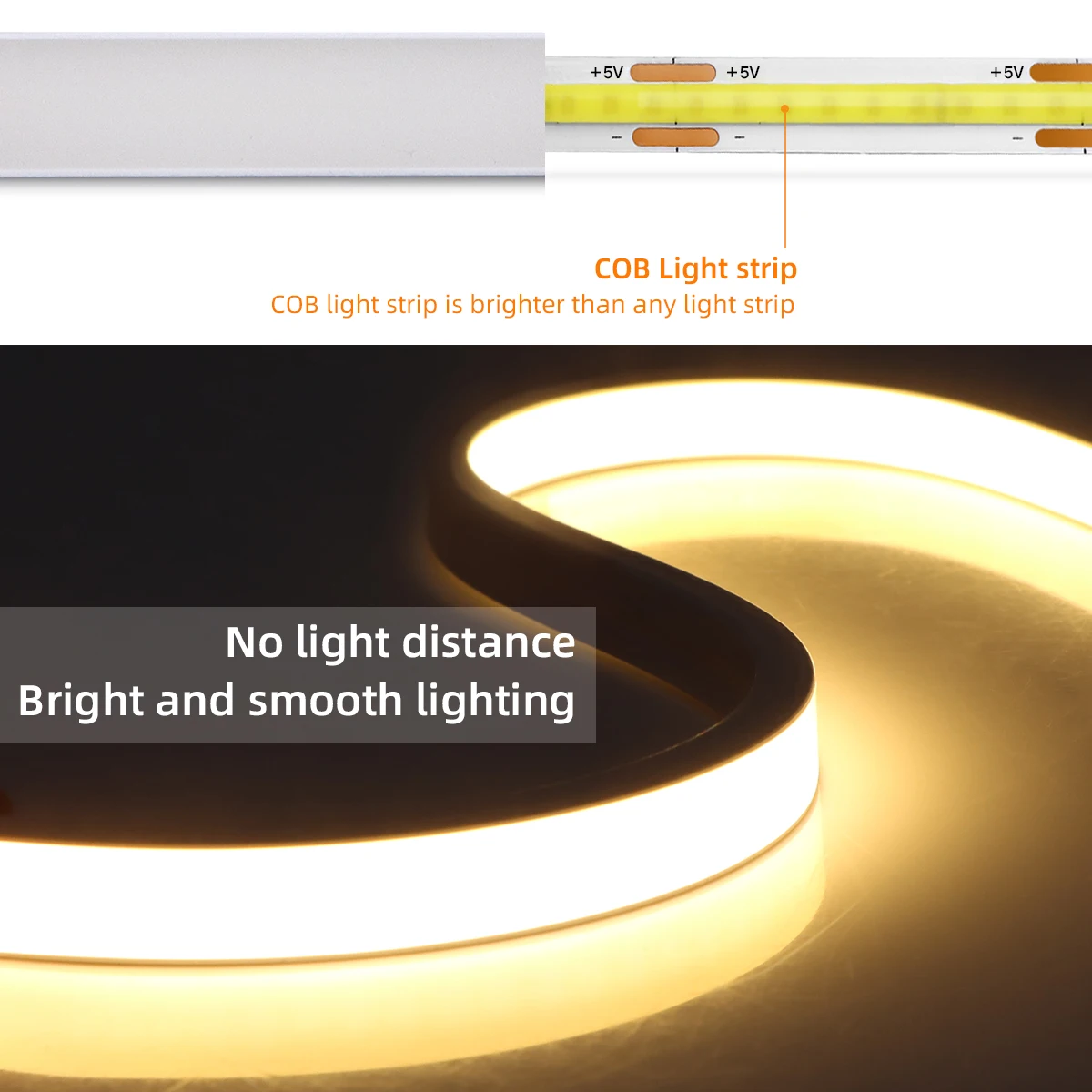 Tira de luces LED de neón COB inteligente TUYA, 320LEDs/M, 100% tubo de silicona pura, alto Lumen, USB, 5V, con aplicación Alexa y Google Home, Control por voz