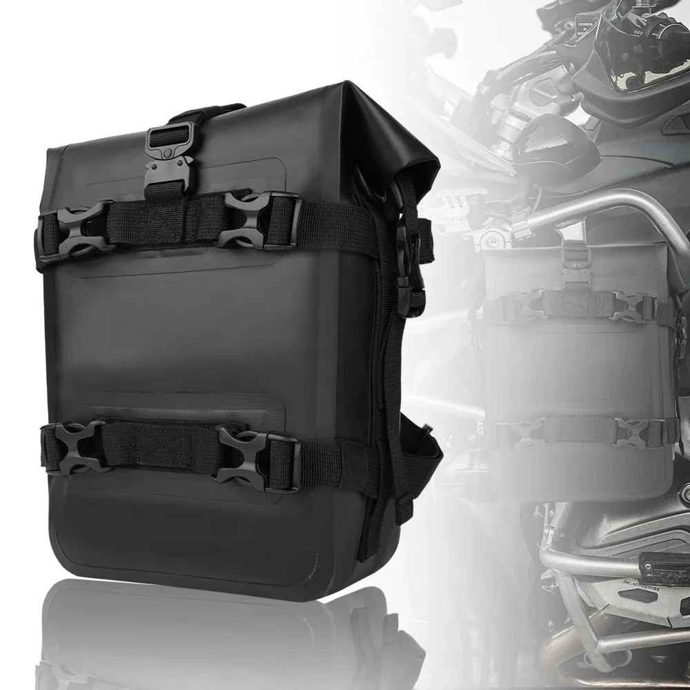 Bolsillo lateral impermeable para motociclismo, bolsa de almacenamiento para parachoques de gran capacidad, bolsa colgante para motocicleta, bolsa trasera