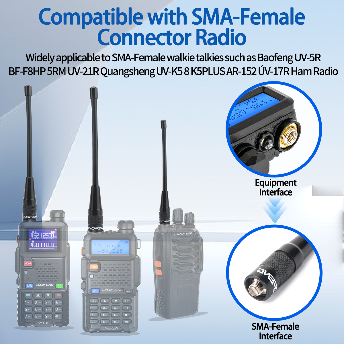 Baofeng BF-701 PRO Dual Band Antenne SMA-Vrouwelijke VHF UHF High Gain Voor Baofeng UV-5R BF-888S UV-21 PRO 5RH Quansheng UV-K6 UV-K5