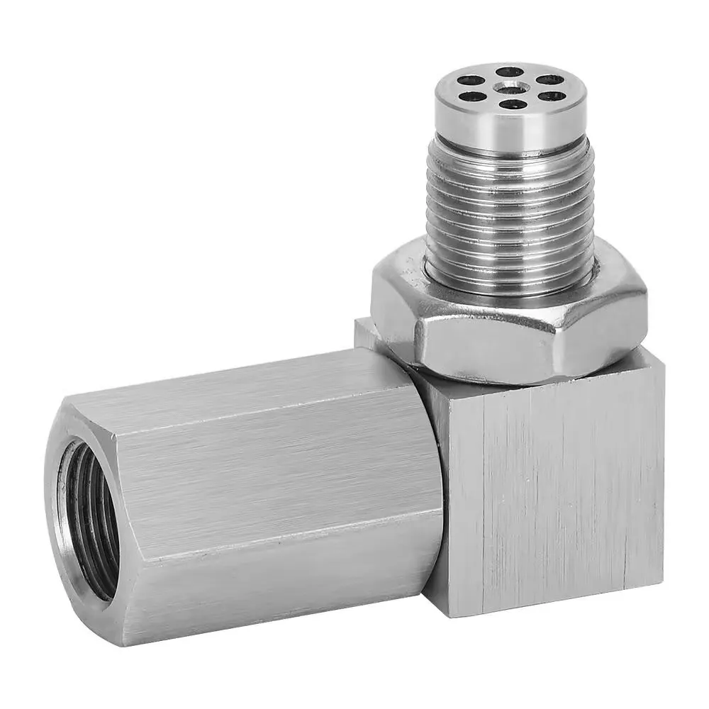 Catalisador de escape sensor de oxigênio traseiro espaçador 90 graus mini catalisador lambda o2 adaptador cel fix, m18 * 1.5 universal frete grátis