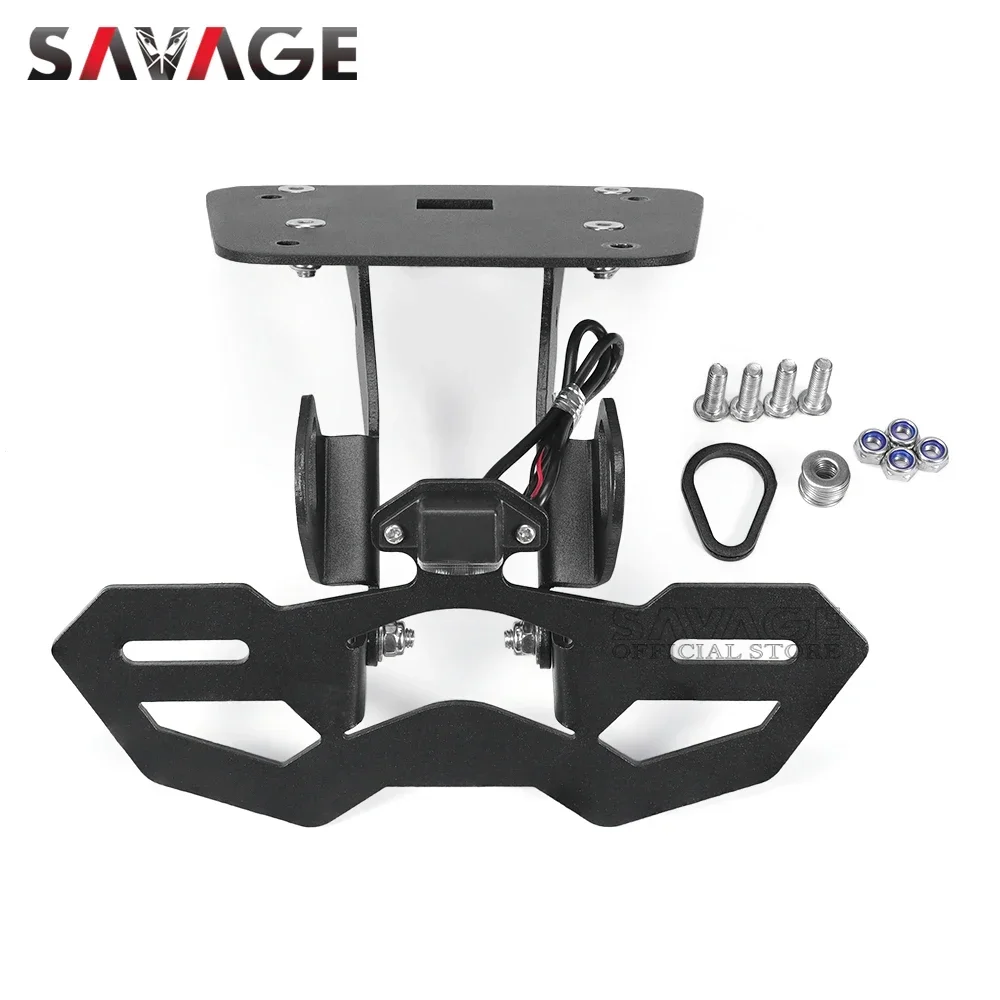 Soporte para matrícula para YAMAHA MT03 MT25 YZF R3 R25 2015-2024, accesorios para motocicleta, soporte trasero, eliminador de guardabarros de luz LED