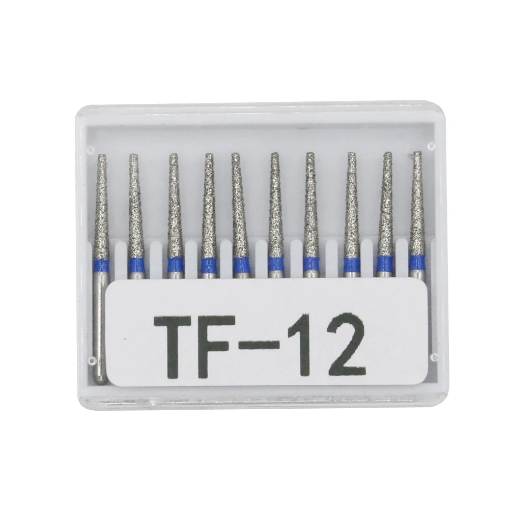 Dental Diamond Burs 10 ชิ้น/เซ็ต FG เส้นผ่านศูนย์กลางเจาะบิต 1.6 มม.ความเร็วสูง TC/TF/TR/BC/DI/EX/FO/SF/SI/SO series เจาะ bits
