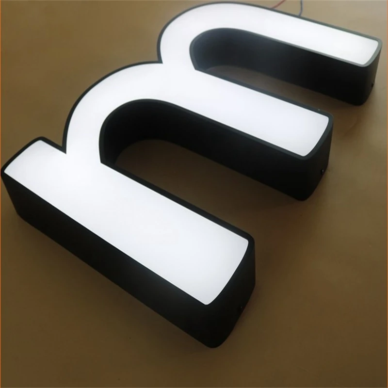 Outdoor frontlit acrylic LED channel letters store signs, advertising shop name signage, 3D acrylic LED letters for company logo