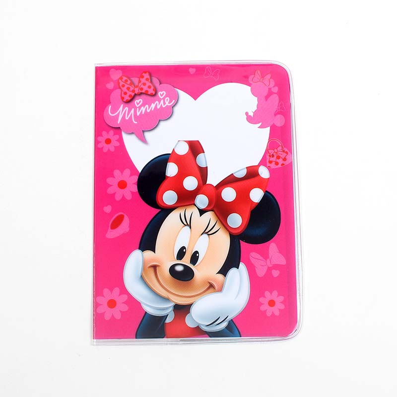 3 cores disney mikey minnie porta-passaporte de couro pvc capa para passaporte de viagem porta-cartões de identificação 14cm * 9.6cm