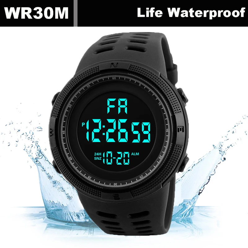 Reloj Digital para hombre, reloj de pulsera deportivo militar, relojes deportivos multifunción resistentes al agua, reloj electrónico para niños y estudiantes, regalos para hombres