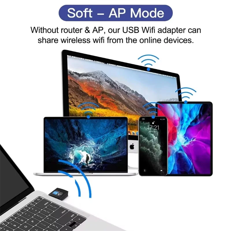 Беспроводной адаптер Wi-Fi Bluetooth 150 Мбит/с USB-адаптер 2,4G Bluetooth V4.2 Dongle Сетевая карта RTL8723DU для настольных портативных ПК