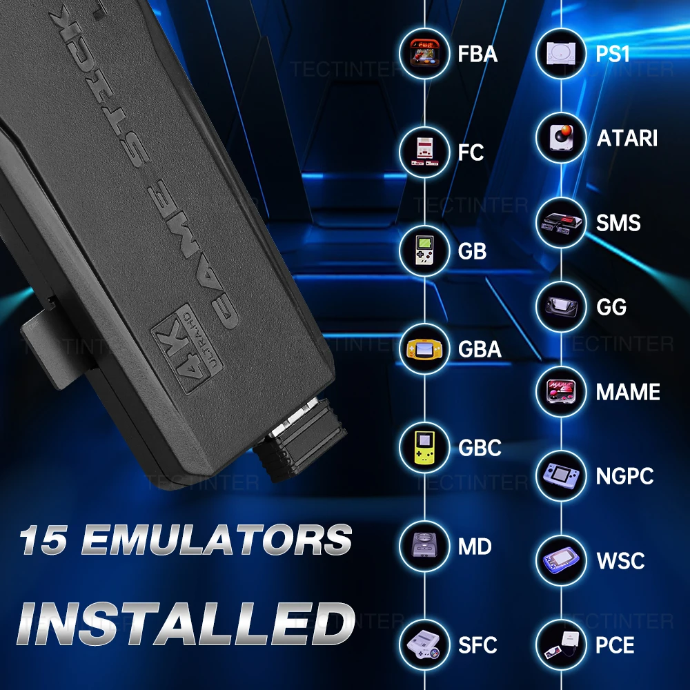 M8 4K Retro Game Stick - 64GB Handheld Console Preloaded with 20,000+ Games & Wireless Controller for PS1 Emulation