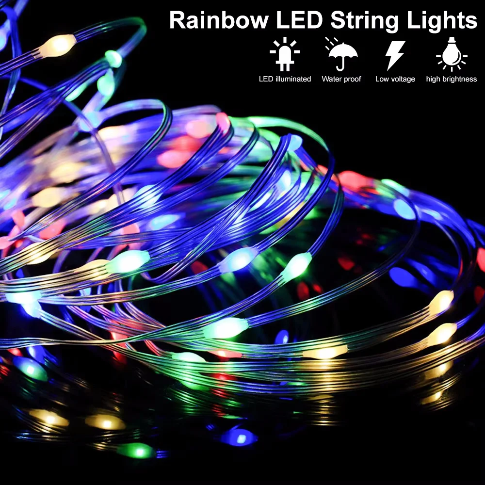 String LED บลูทูธไฟ Fairy Dreamcolor RGBIC DIY Party ไฟต้นคริสต์มาสงานแต่งงานตกแต่ง Garland โคมไฟ USB 15 M/10 M/5 M/2 M