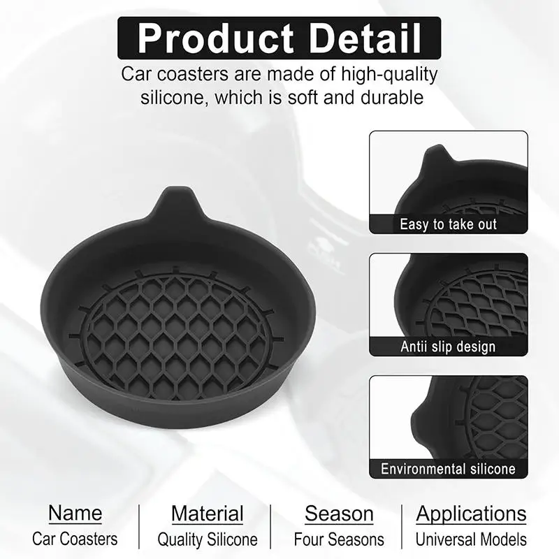 2 pezzi sottobicchieri creativi per auto tappetino portaoggetti con slot per tazza d'acqua per auto nuove forniture per la decorazione di interni dell'auto spesse antiscivolo